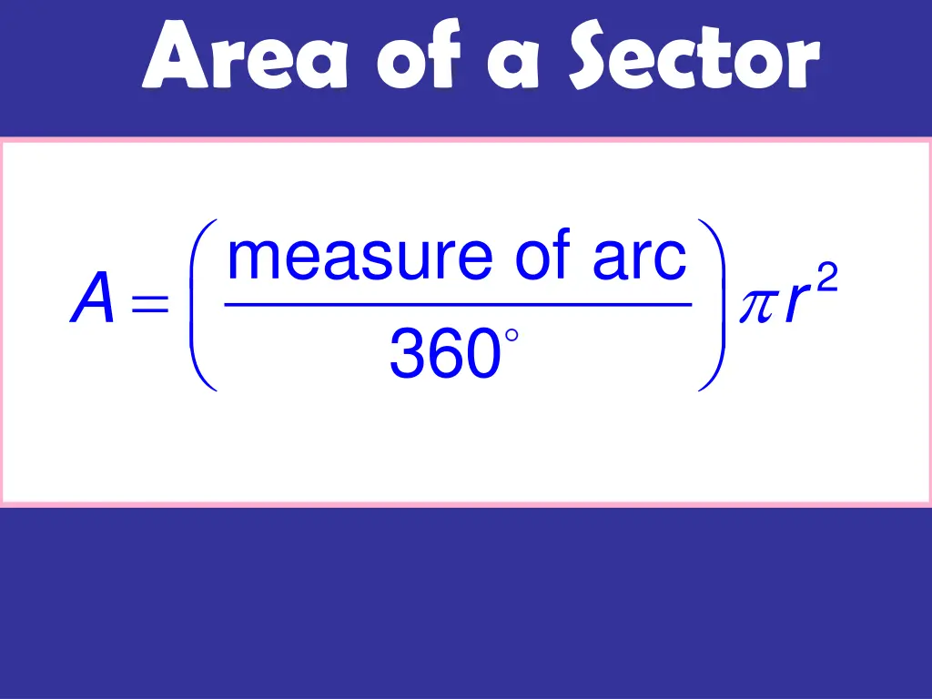 area of a sector