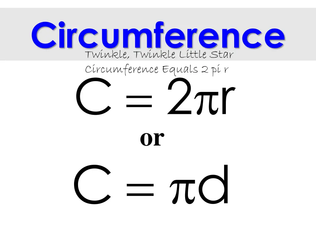 circumference twinkle twinkle little star