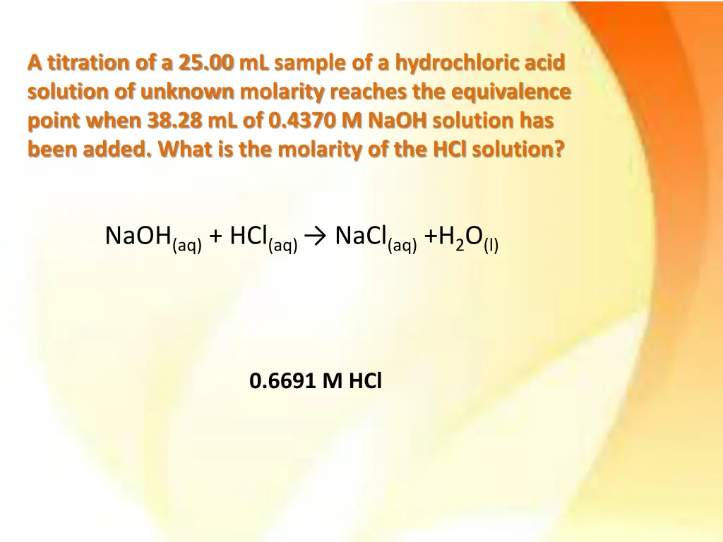 a titration of a 25 00 ml sample