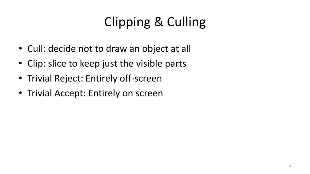clipping culling