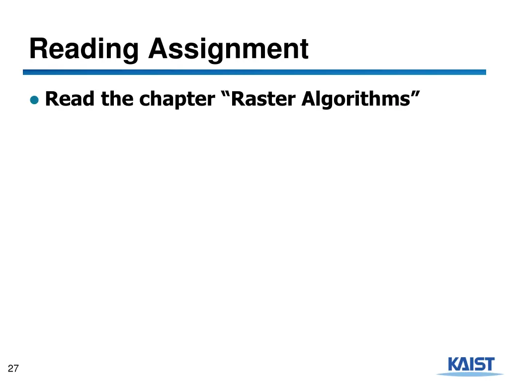 reading assignment