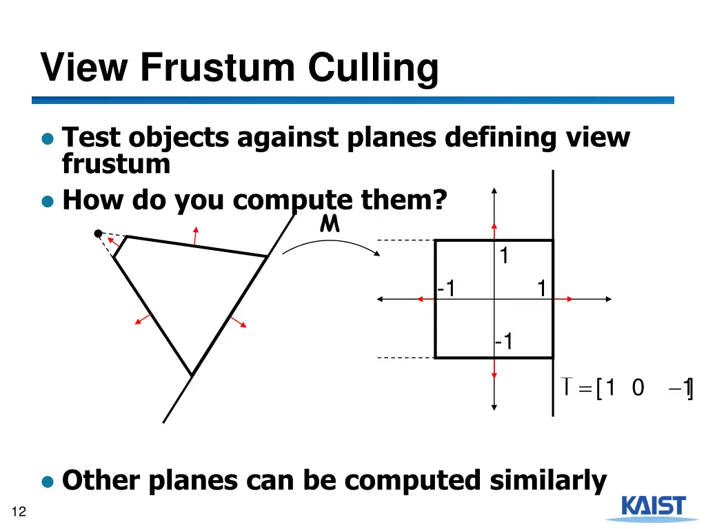 view frustum culling
