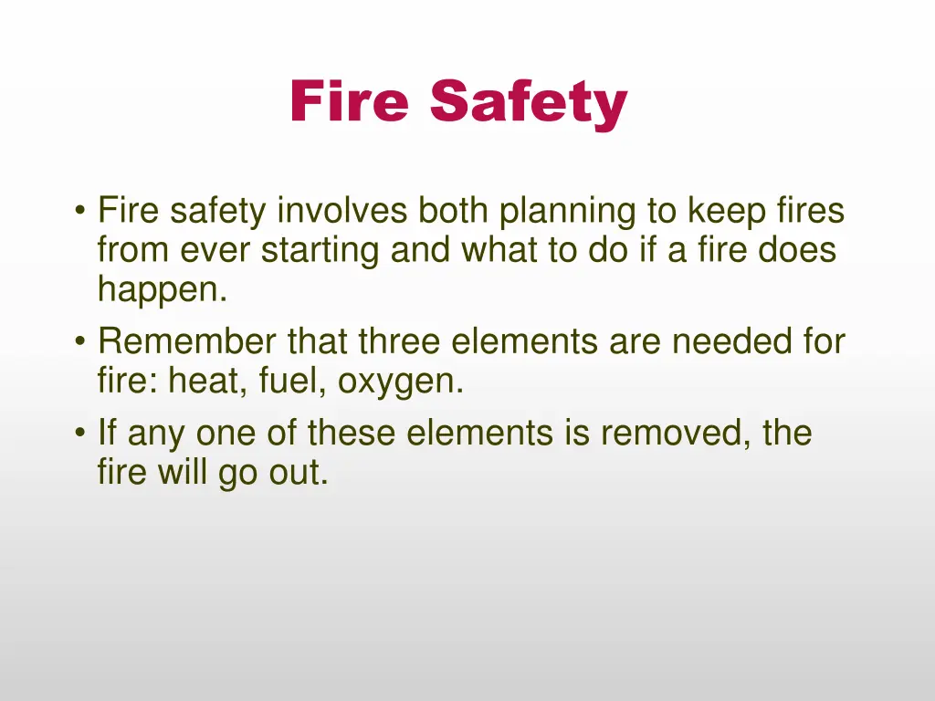 fire safety