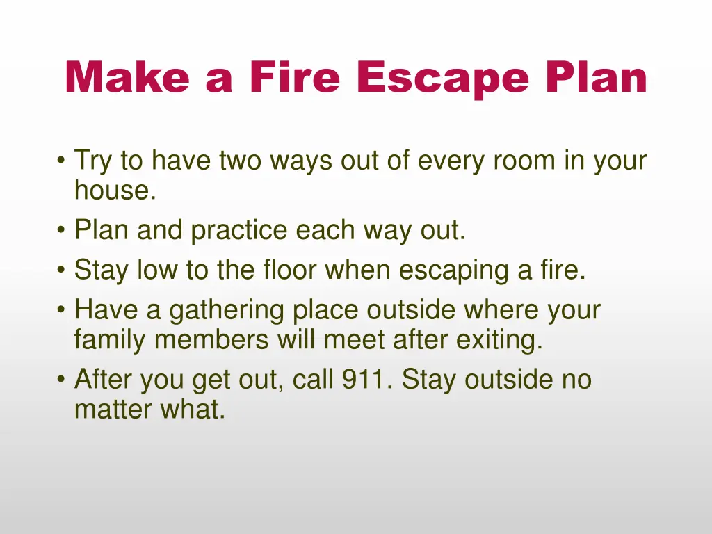 make a fire escape plan