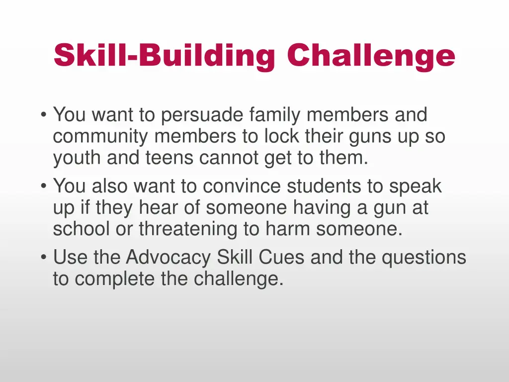 skill building challenge