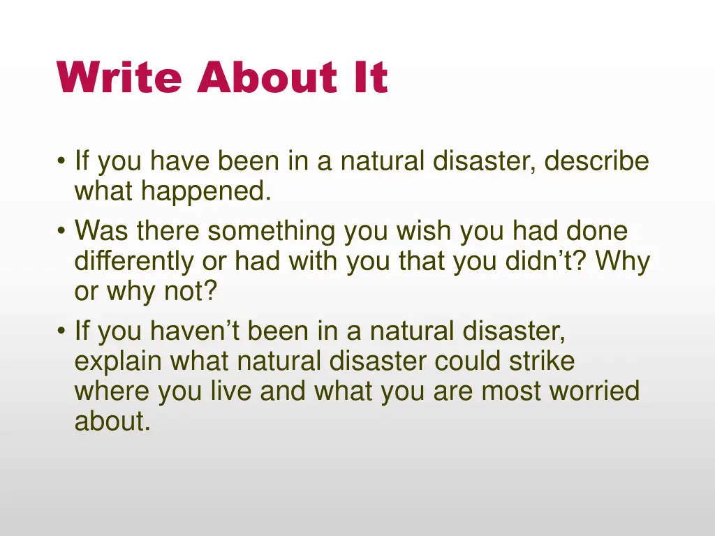 write about it