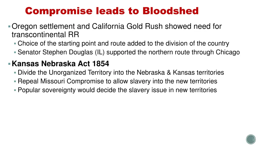 compromise leads to bloodshed