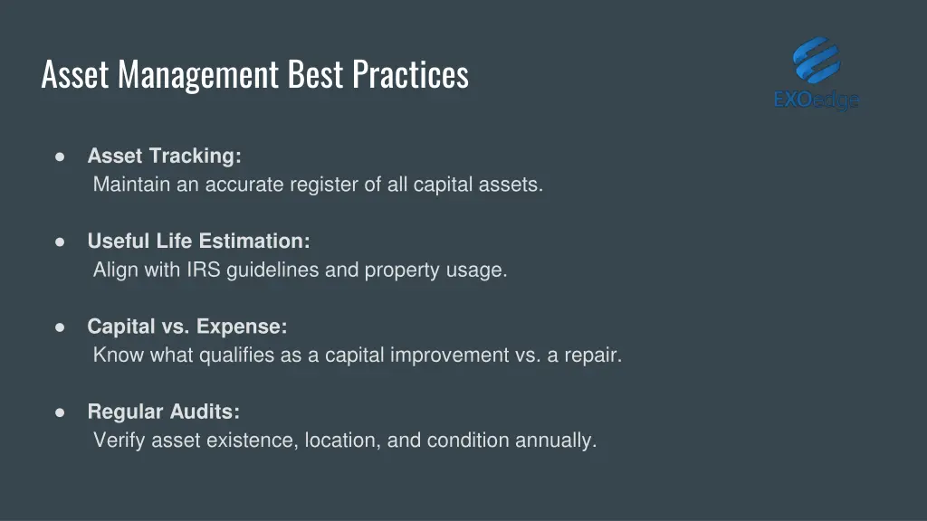 asset management best practices