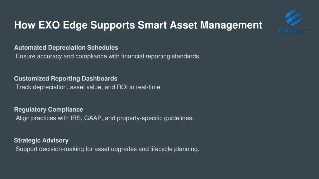 how exo edge supports smart asset management