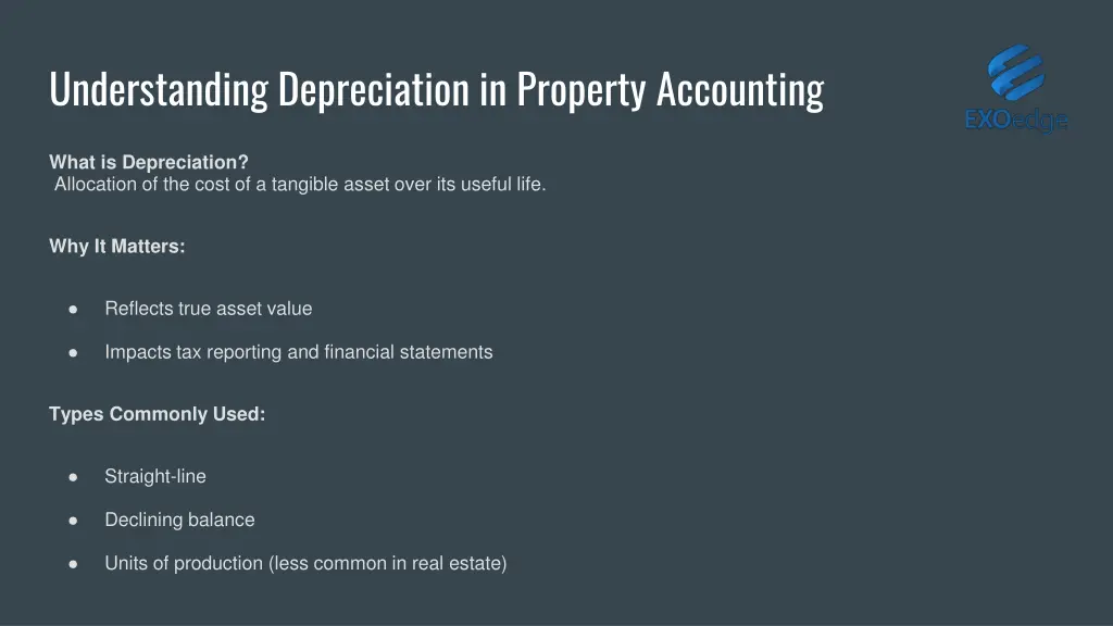 understanding depreciation in property accounting