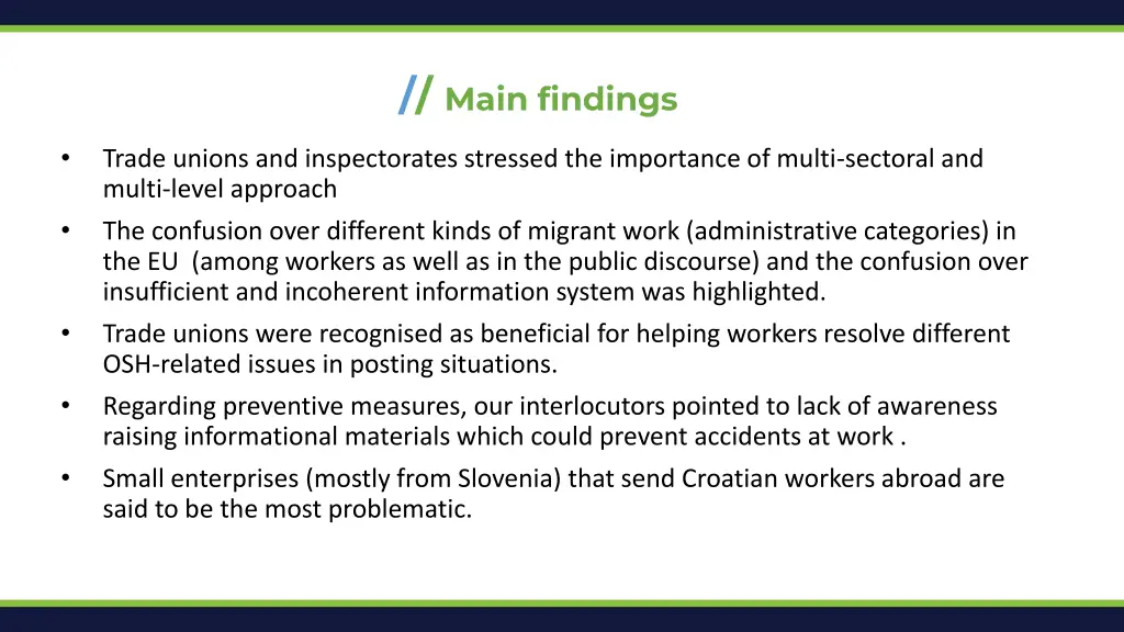 main findings 1