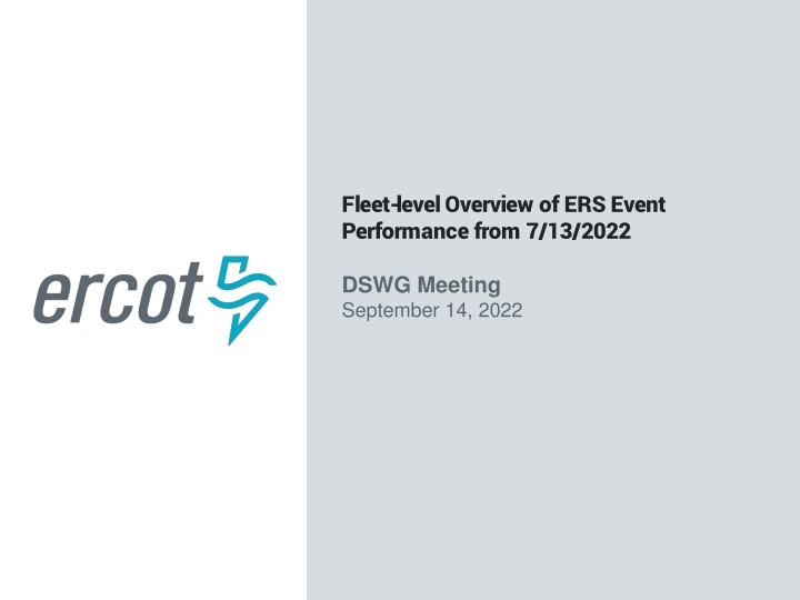 fleet level overview of ers event performance
