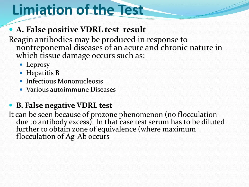 limiation of the test