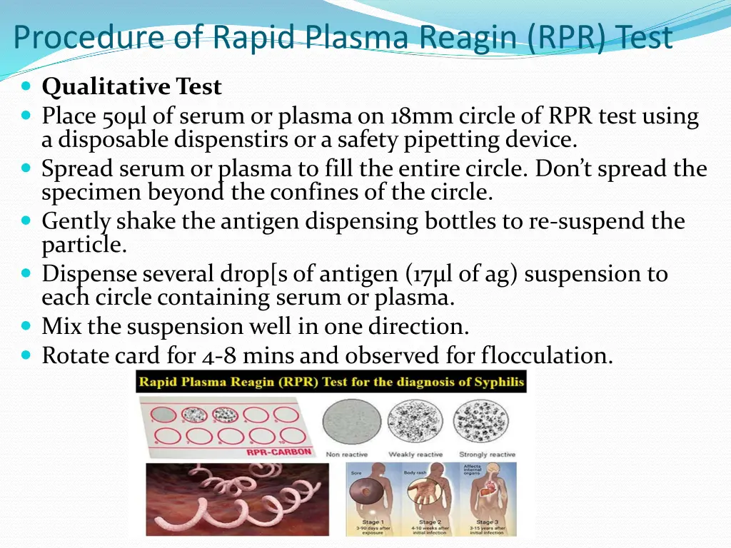 procedure of rapid plasma reagin rpr test