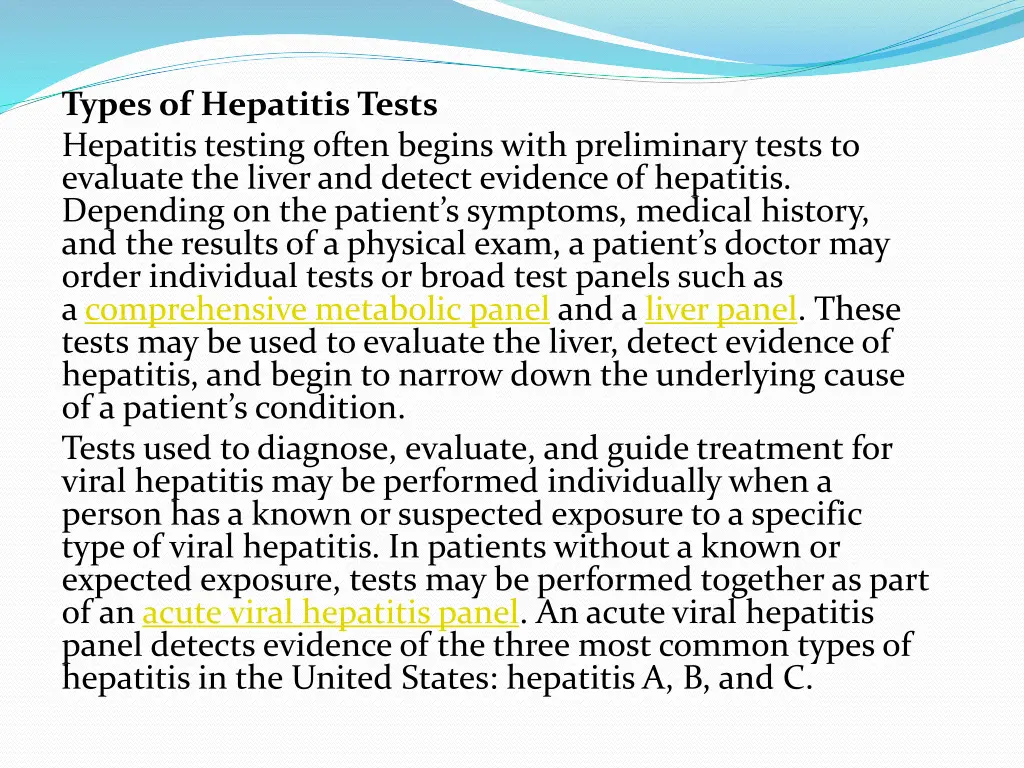 types of hepatitis tests hepatitis testing often
