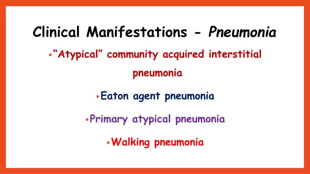 clinical manifestations pneumonia