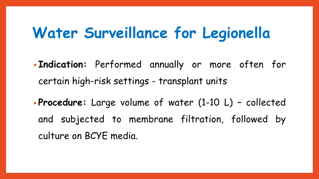 water surveillance for legionella