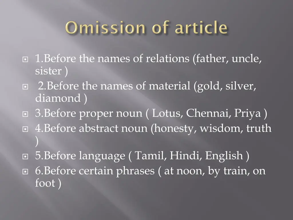 1 before the names of relations father uncle