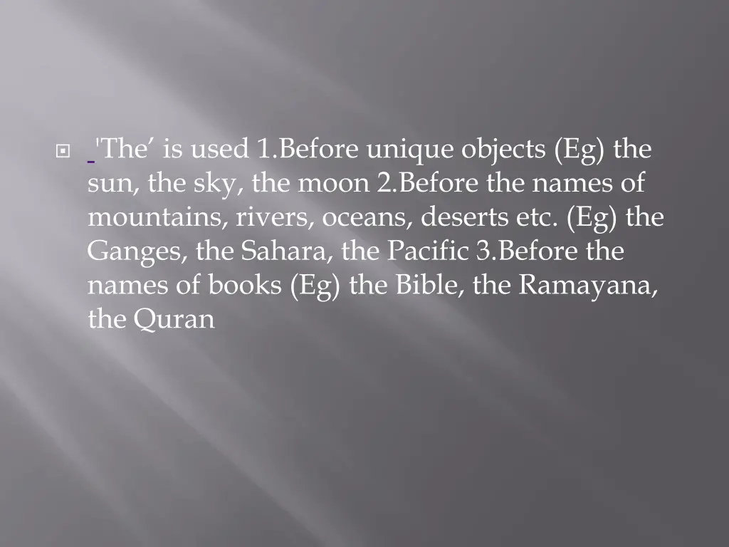 the is used 1 before unique objects