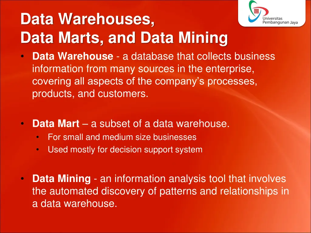 data warehouses data marts and data mining data