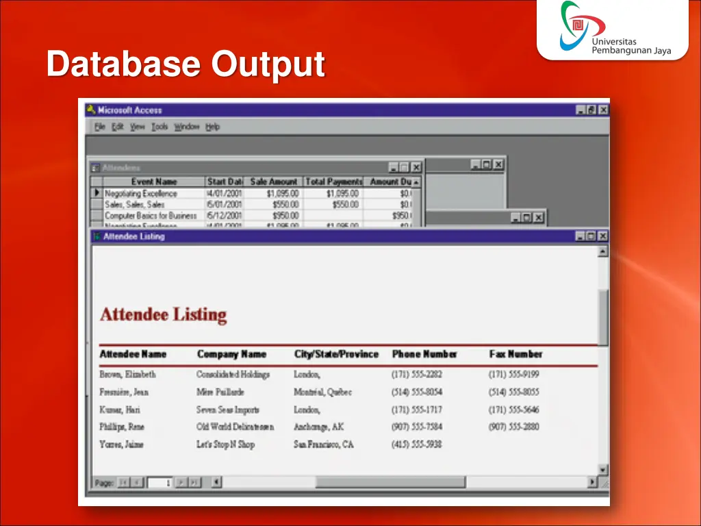 database output