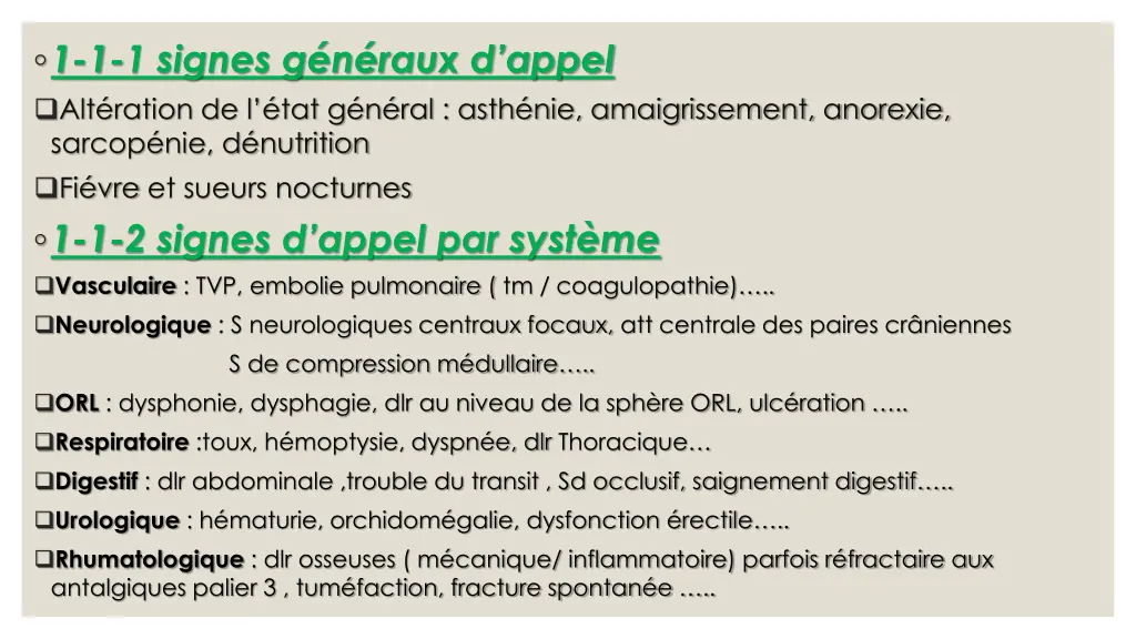 1 1 1 signes g n raux d appel alt ration