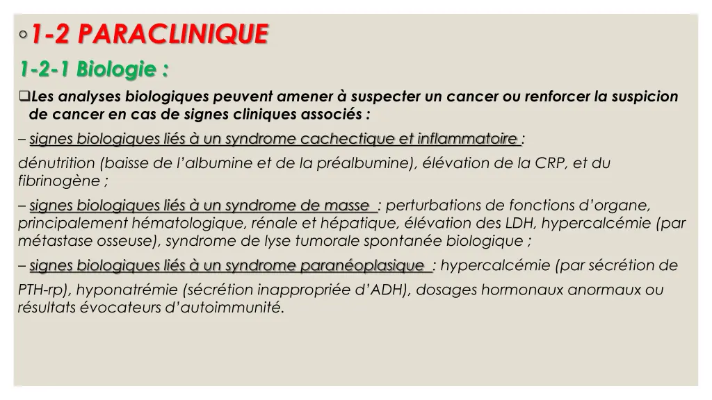 1 2 paraclinique 1 2 1 biologie les analyses