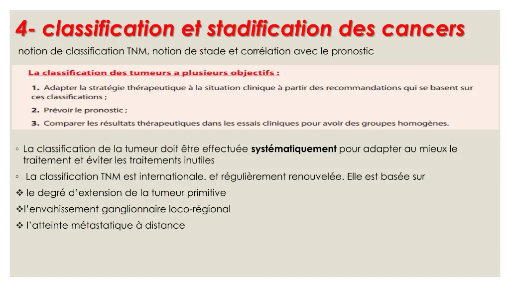 4 classification et stadification des cancers