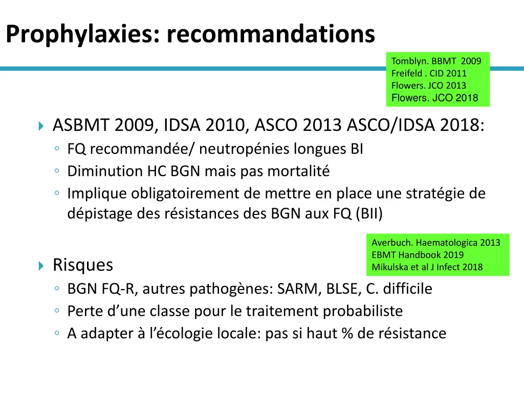 prophylaxies recommandations
