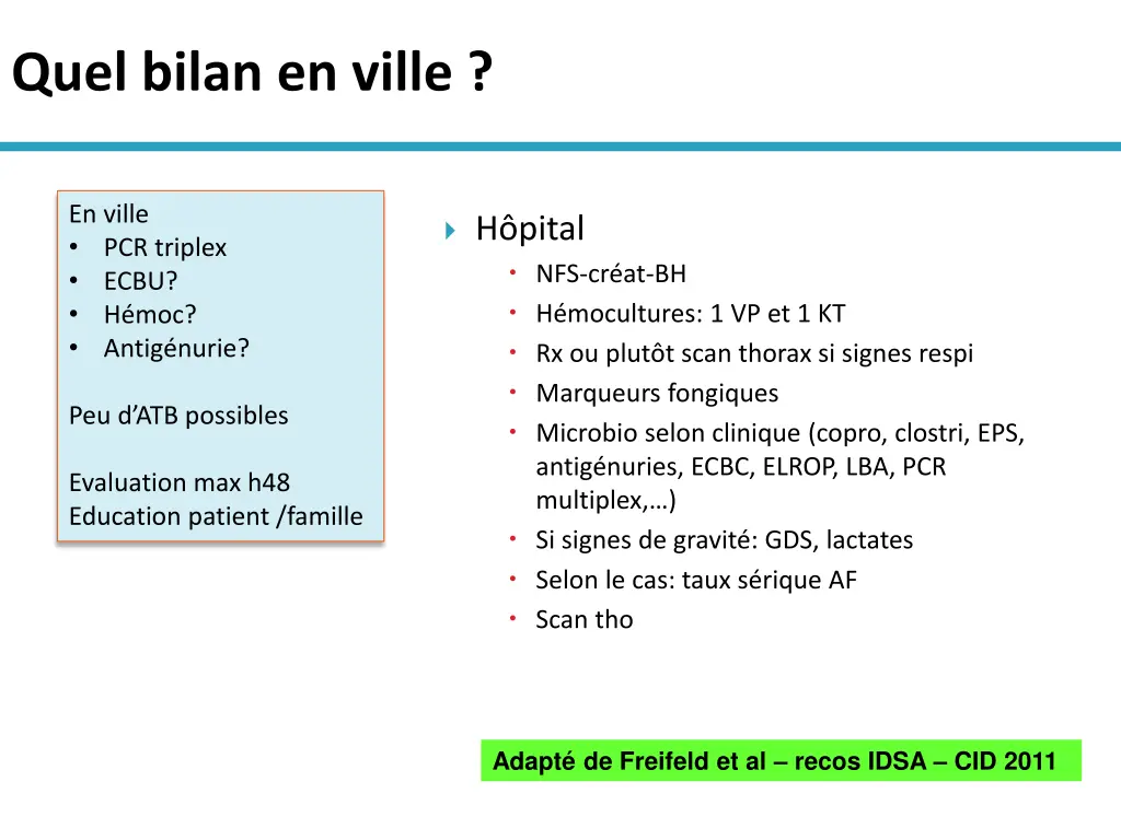 quel bilan en ville
