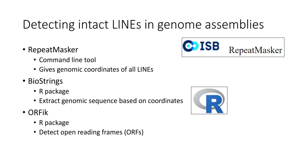 detecting intact lines in genome assemblies
