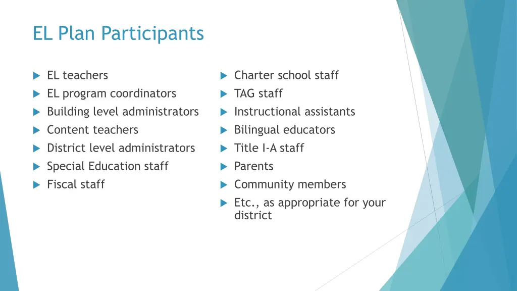 el plan participants