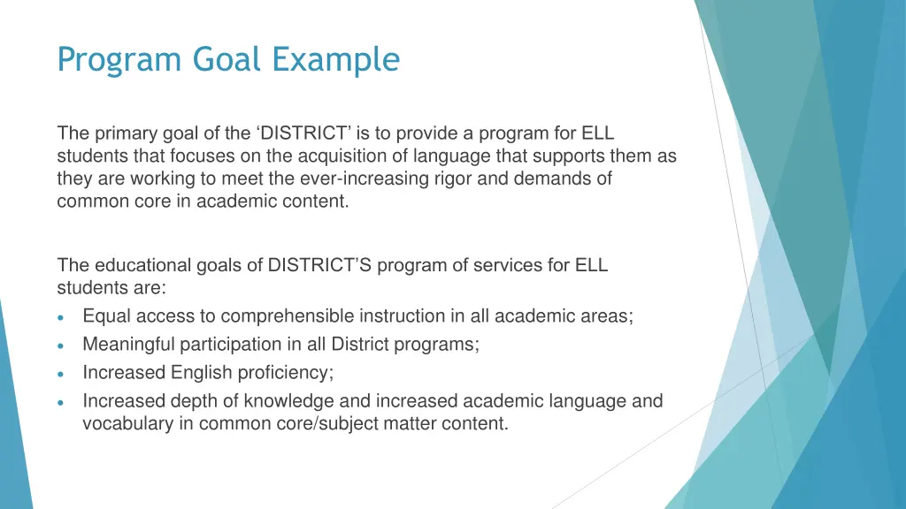 program goal example