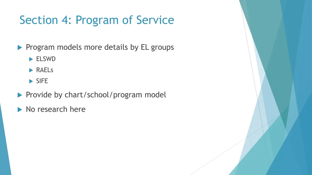 section 4 program of service