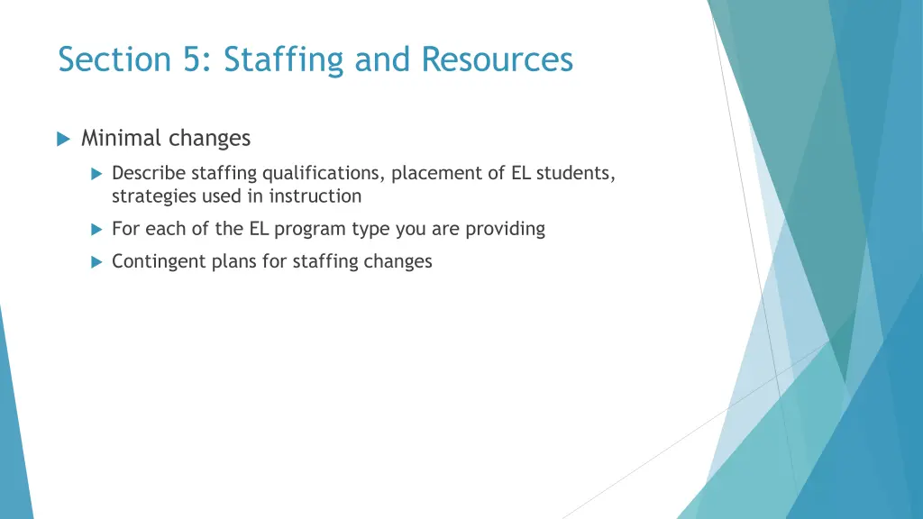section 5 staffing and resources