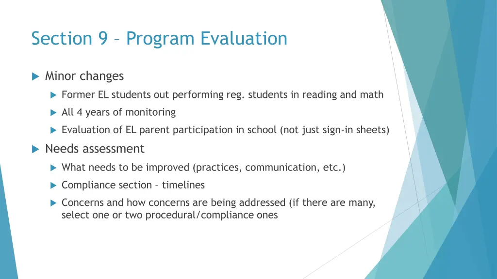 section 9 program evaluation