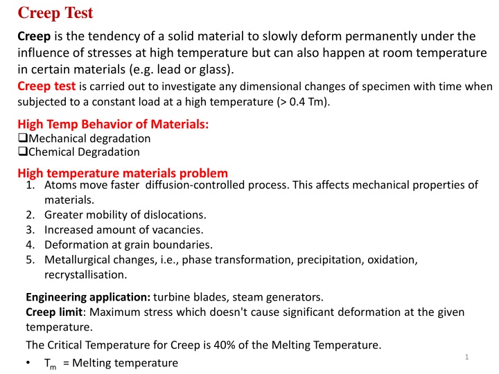 creep test