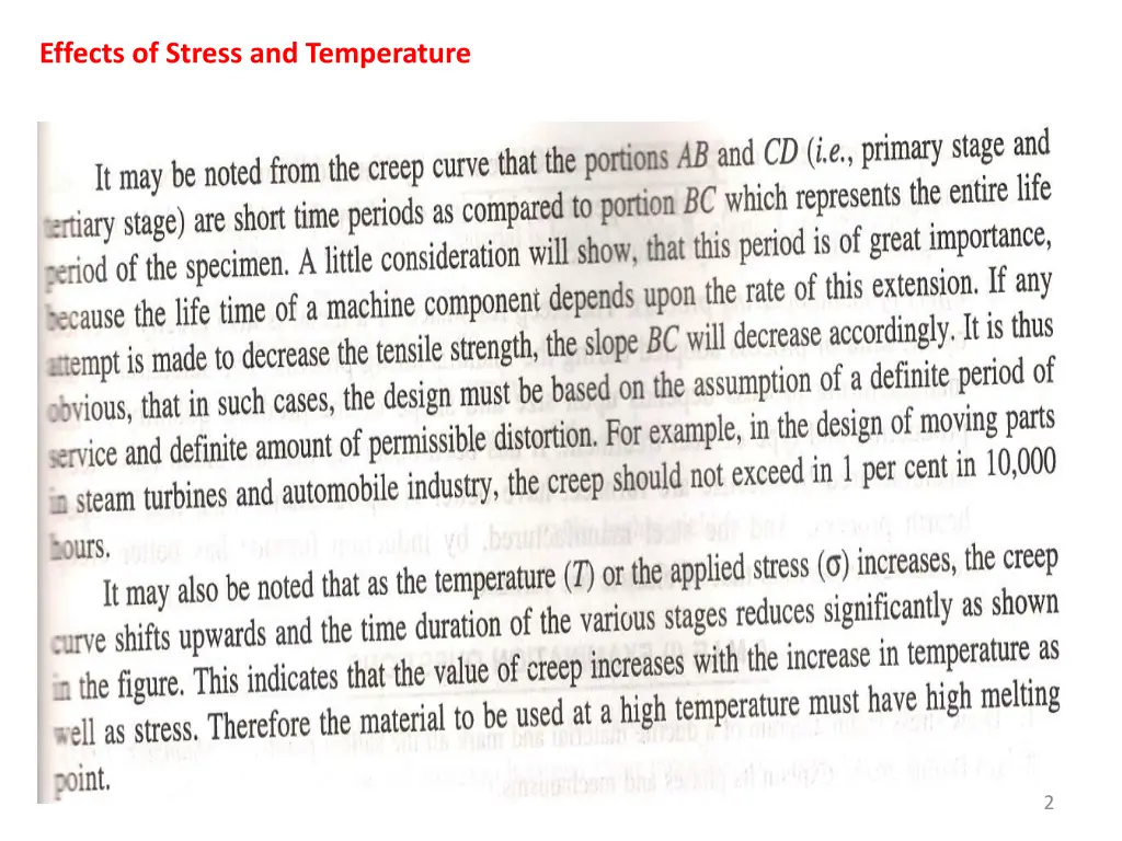 effects of stress and temperature