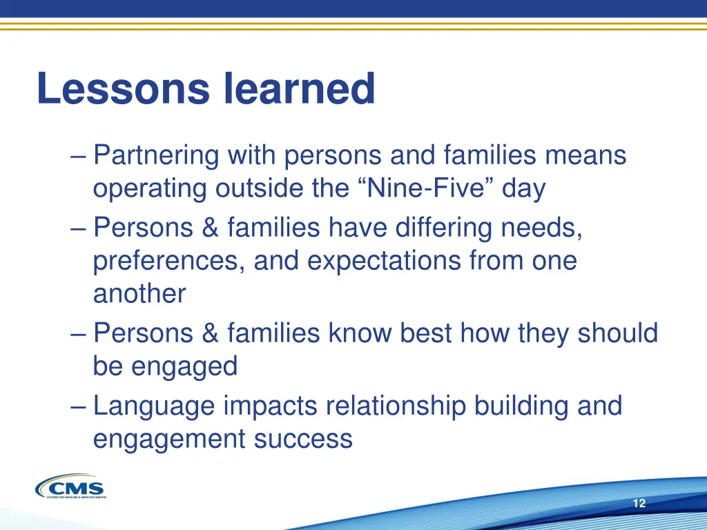 lessons learned