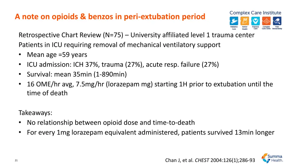 a note on opioids benzos in peri extubation period