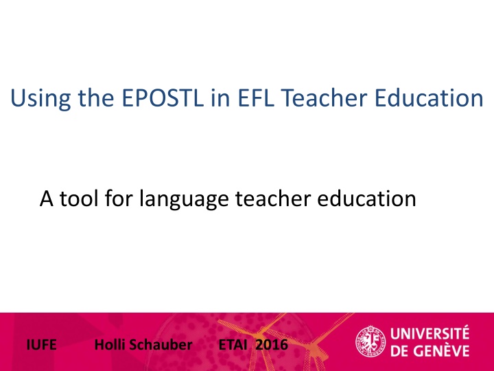 using the epostl in efl teacher education
