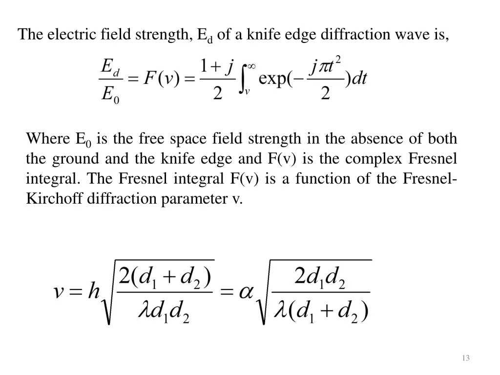 the electric field strength e d of a knife edge