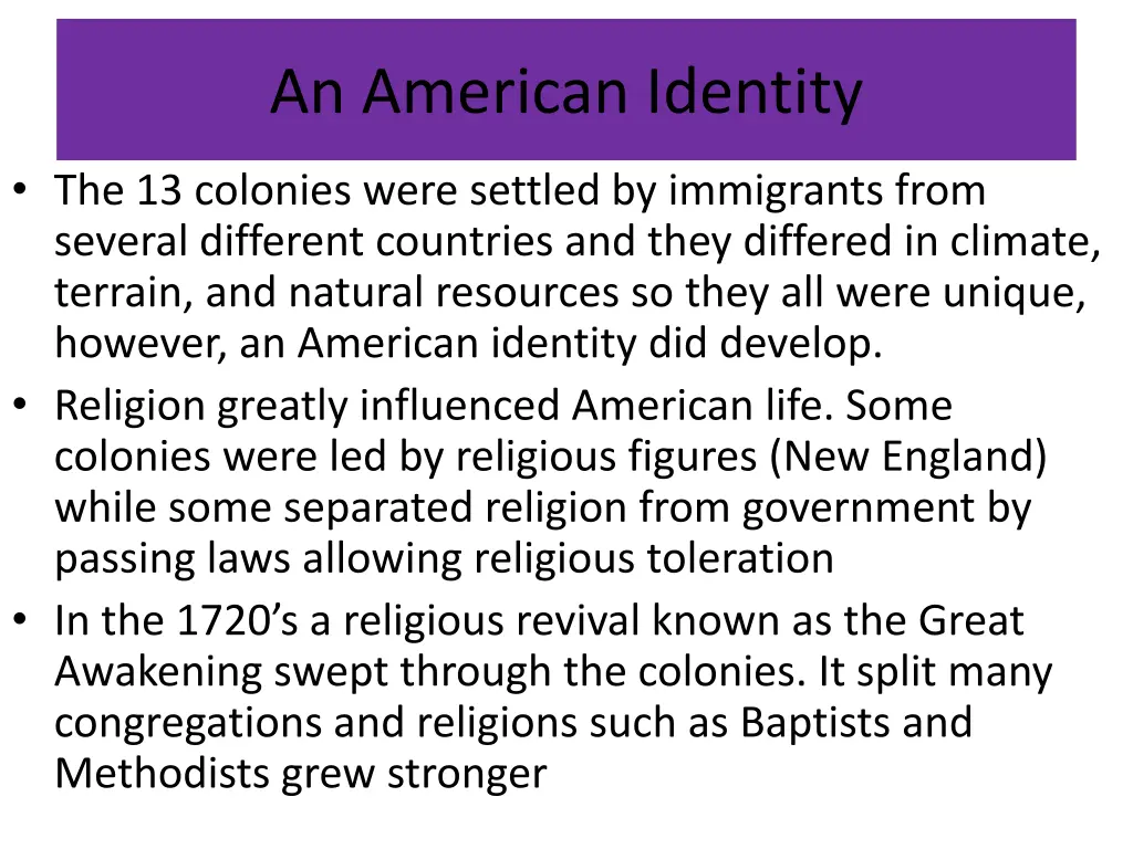 an american identity