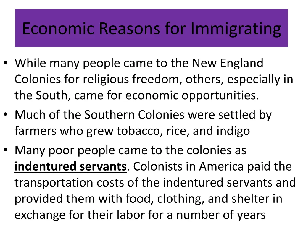 economic reasons for immigrating