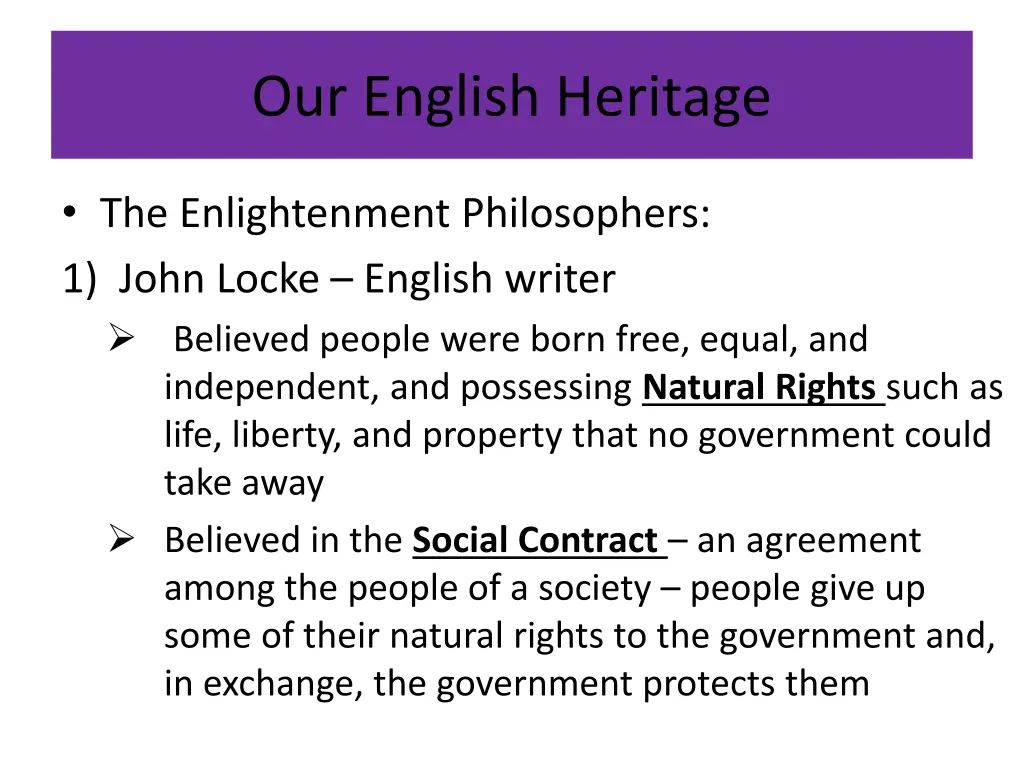 our english heritage