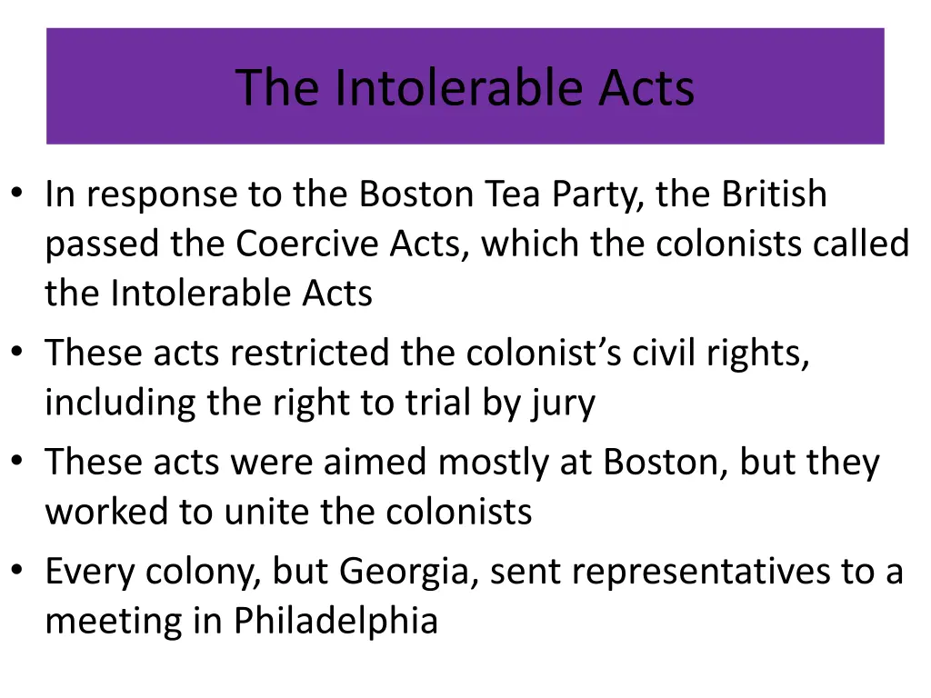 the intolerable acts