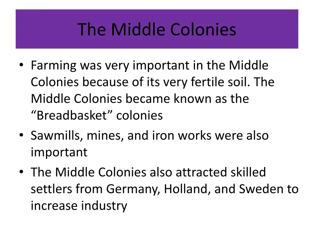 the middle colonies 2