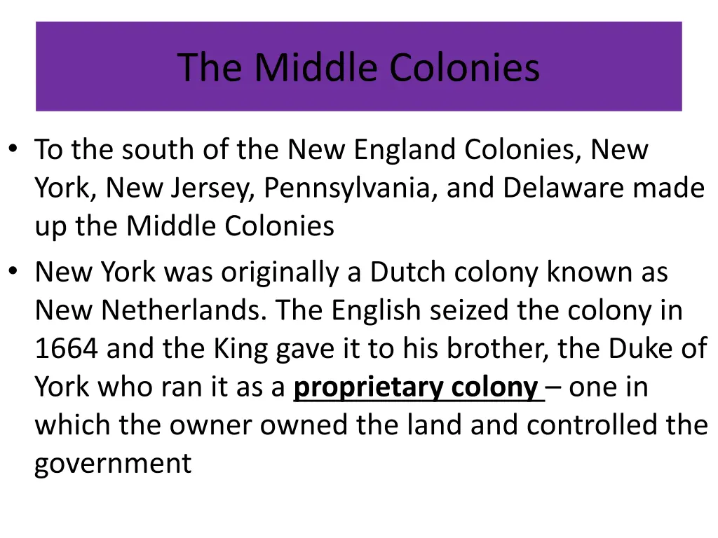 the middle colonies