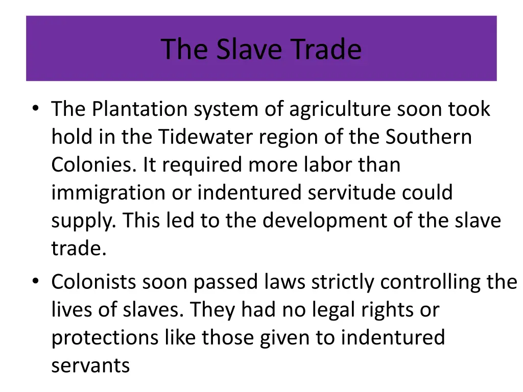 the slave trade