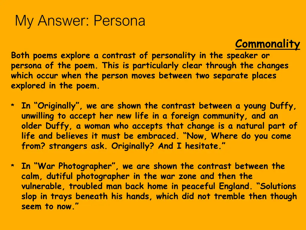 my answer persona